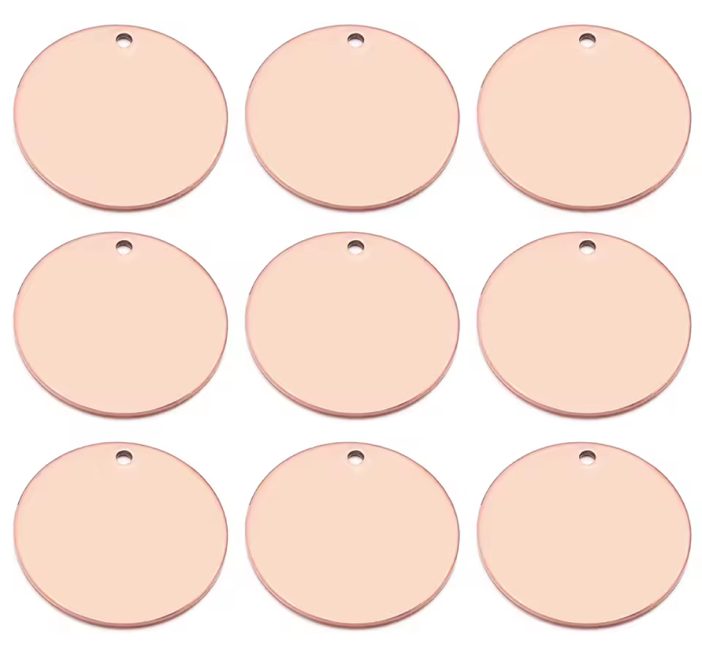 Round Engraving Tag with Hole – Polished - Image 2