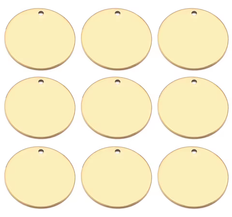 Round Engraving Tag with Hole – Polished - Image 3