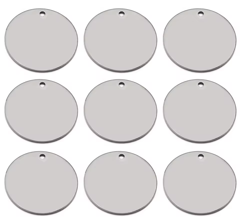 Round Engraving Tag with Hole – Polished - Image 4