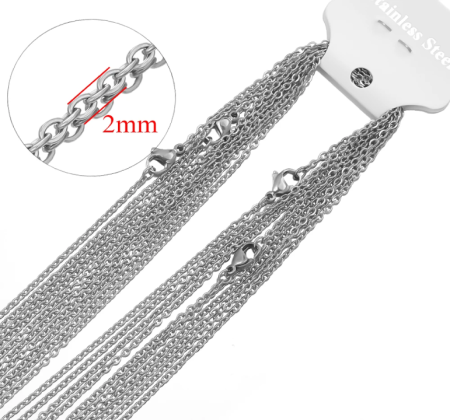 Polished silver necklace blank for personalised engraving