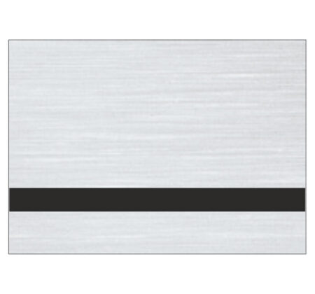 Brushed Aluminium Black Laser Engraving Laminate Sheet 1.6mm showing a brushed metallic-style surface with a contrasting black engraving layer.