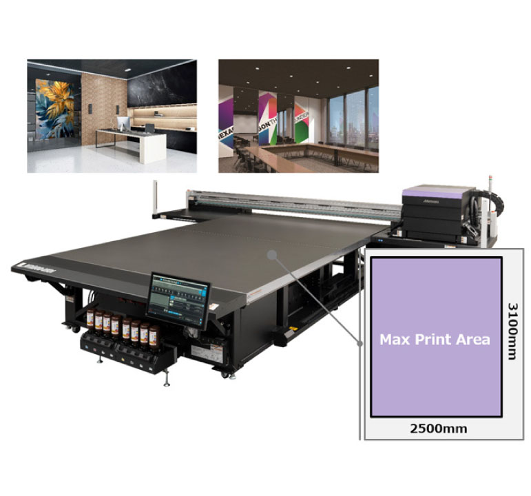 Mimaki JFX600-2531 UV flatbed printer side view